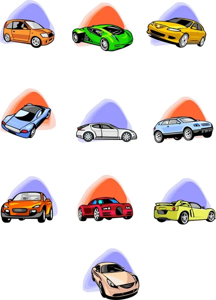 Ten passenger cars. Cars.
