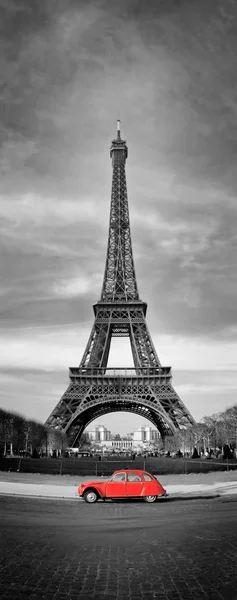  Picture  Eiffel Tower on Eiffel Tower And Old Red Car  Paris   Stock Photo    Morisse P  Rig