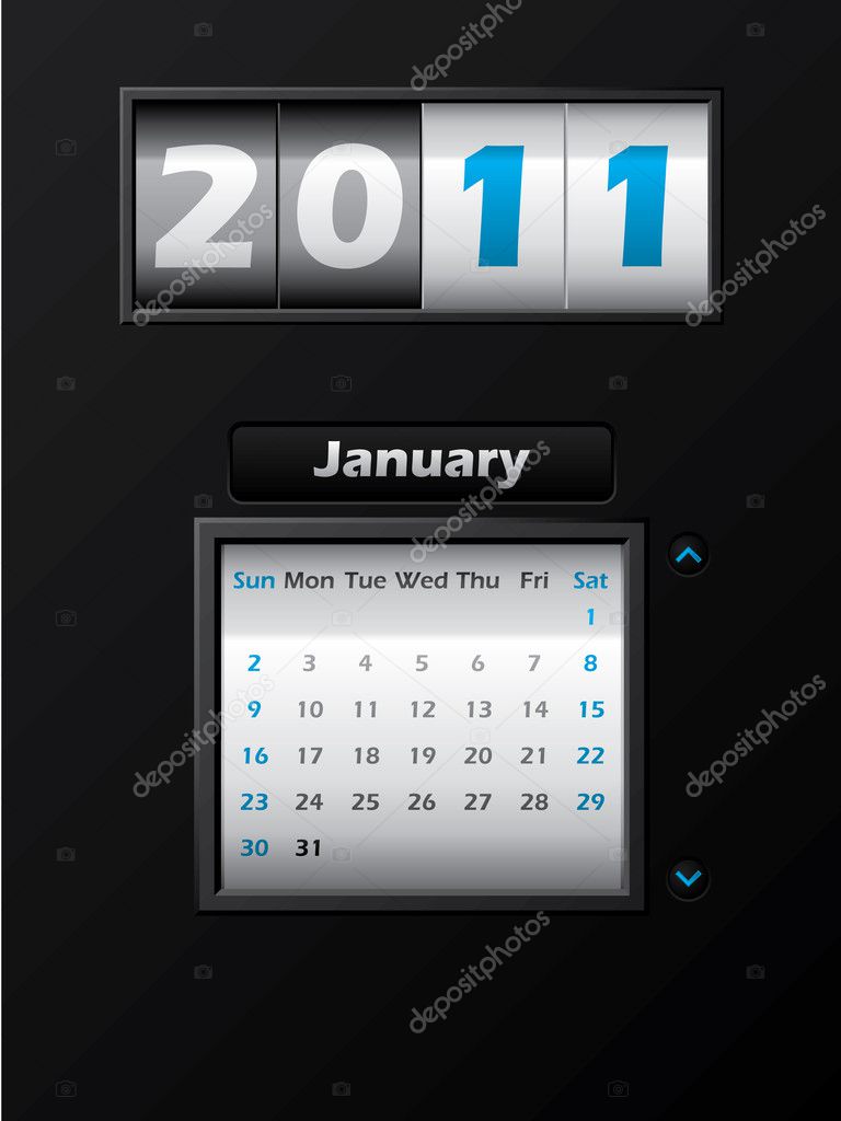 2011 Calendar Month January. makeup stock vector : Calendar 2011 2011 calendar month of january.