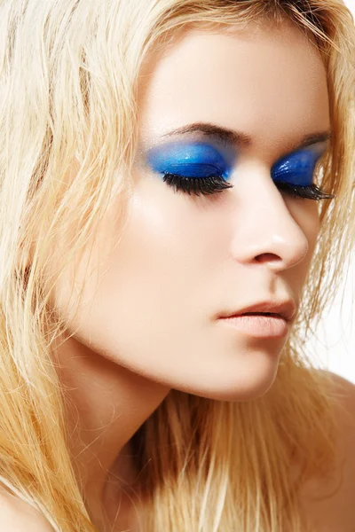 Closeup portrait of beauty with bright gloss fashion makeup by Seprimoris 