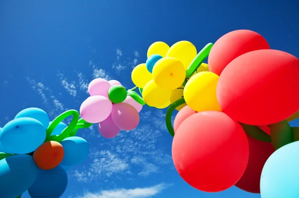 Balloons on blue