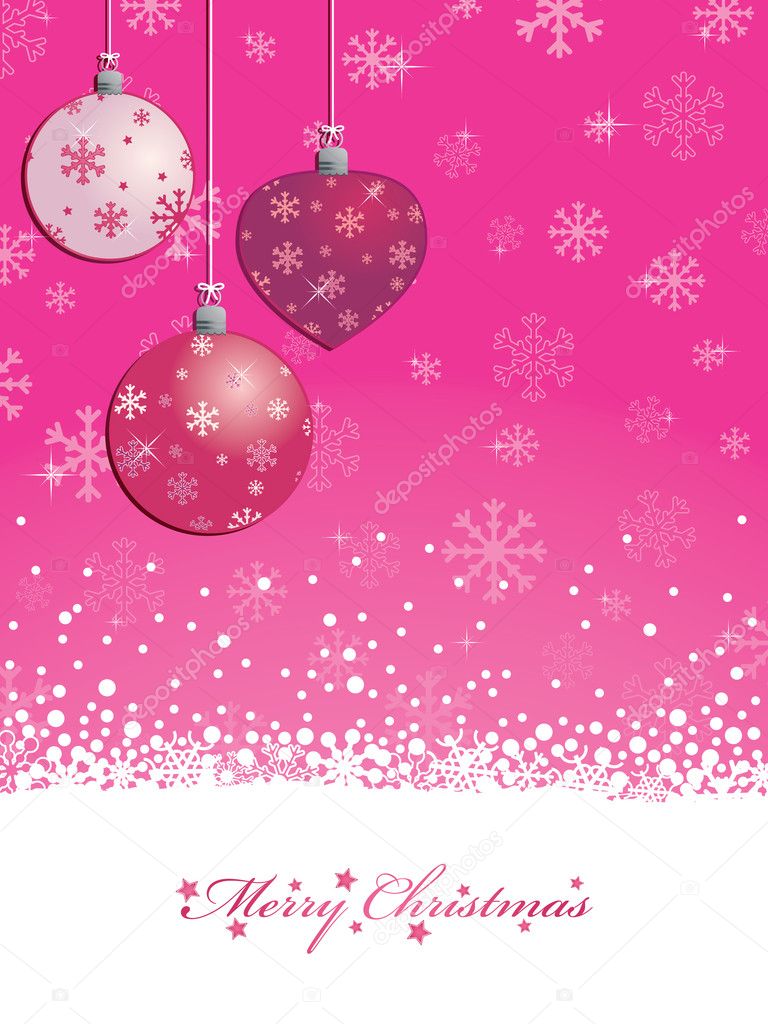 Pink christmas background — Stock Vector © mattasbestos #4333960