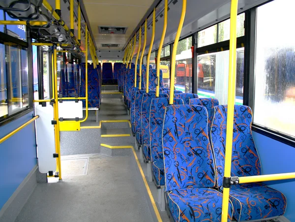 Inside of a city bus