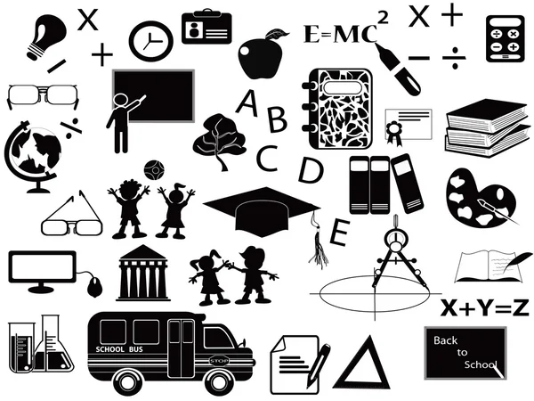 Education black icon set