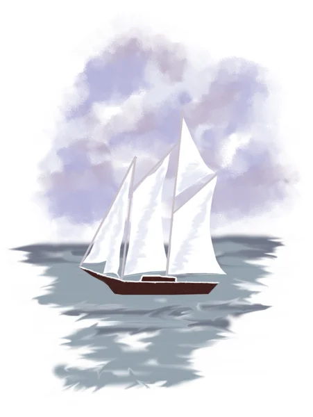 Sailboat at sea, ship