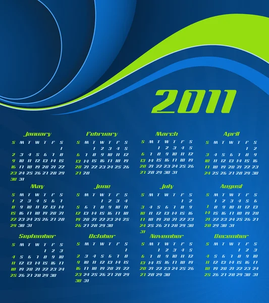 Vector abstract calendar, design template for 2011