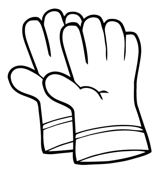 Outline Of A Pair Of Gardening Hand Gloves - S