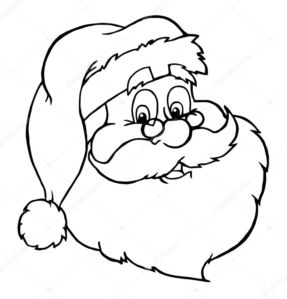 Outline of Santas Face — Stock Photo © HitToon #4727919