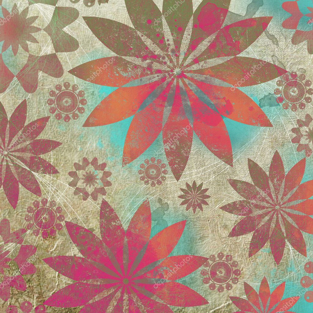Vintage Floral Grunge Scrapbook Background | Stock Photo  Tamara 