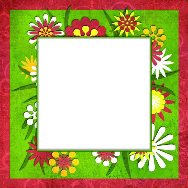 Summer funny floral cutout frame for photo or text