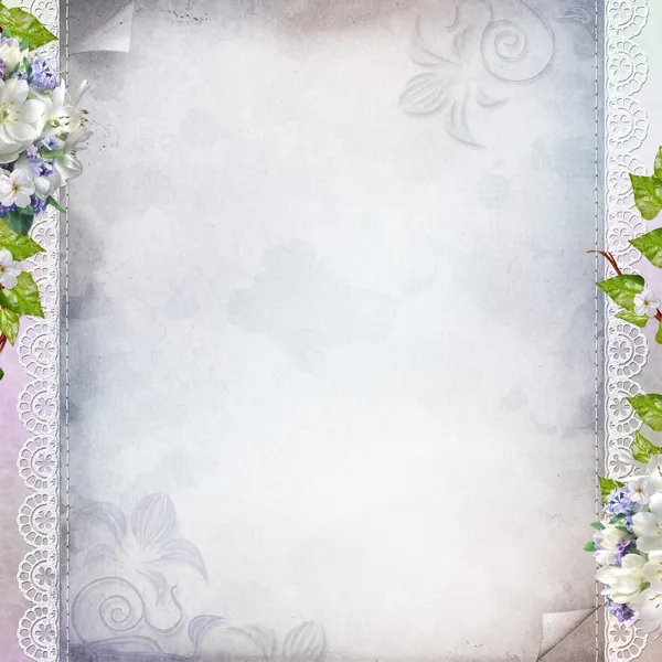 Beautiful anniversary wedding holiday background with spring f by Tamara 