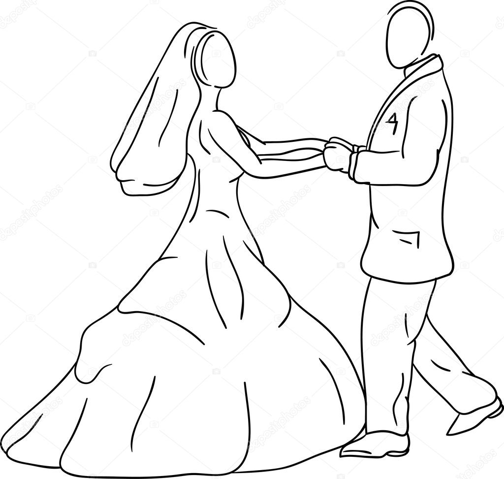 Vector Bride and groom