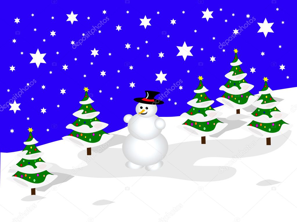 Christmas Background Snowman