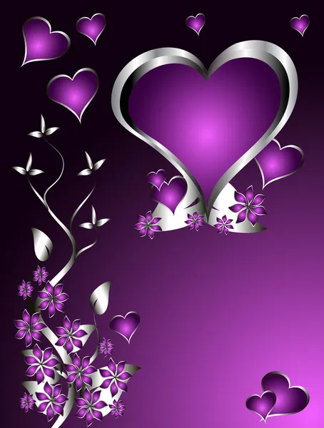 hearts valentines. A purple hearts Valentines Day