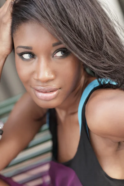 Headshot of a young black model