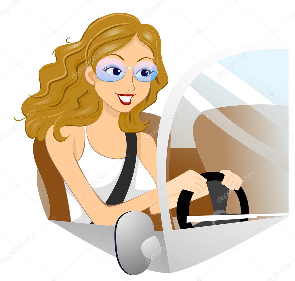 clipart of girl driving car - photo #50