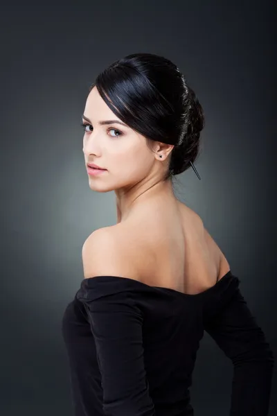 Elegant girl with nice hairstyle
