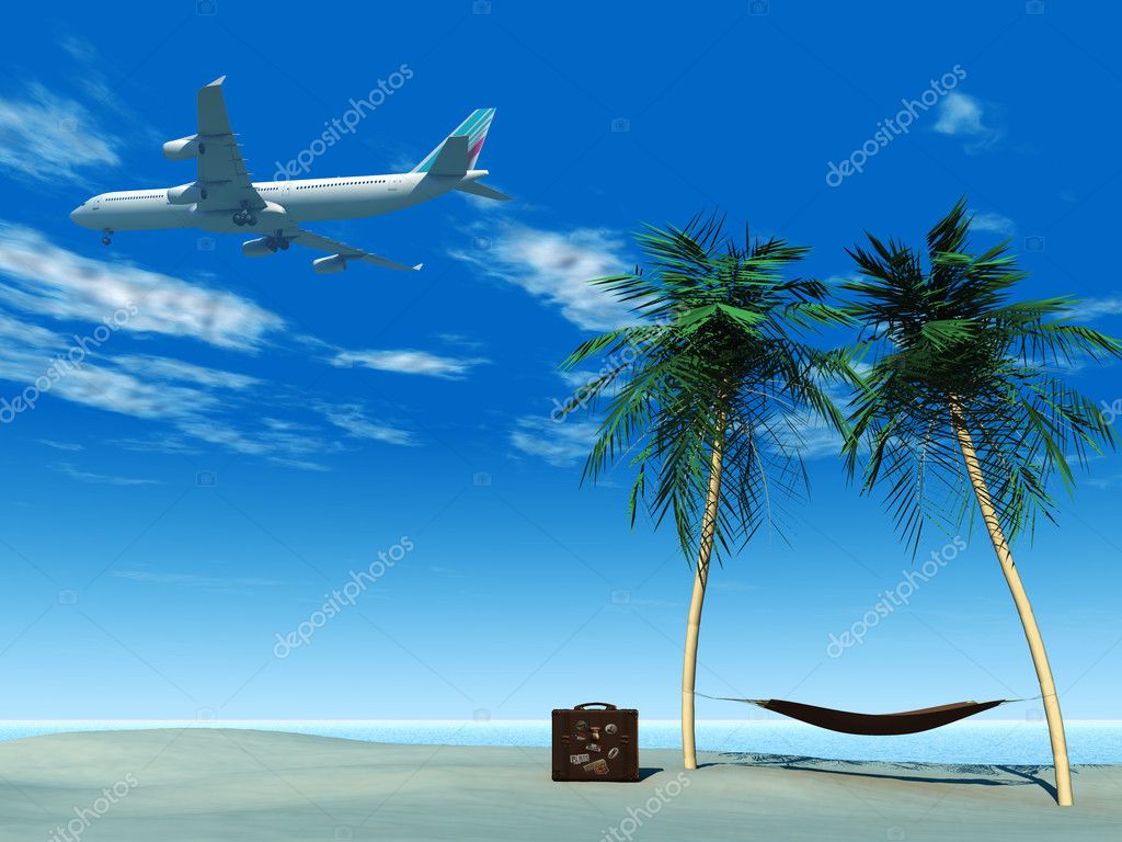 airplane on beach