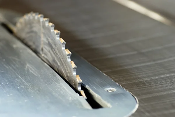Table saw blade close up