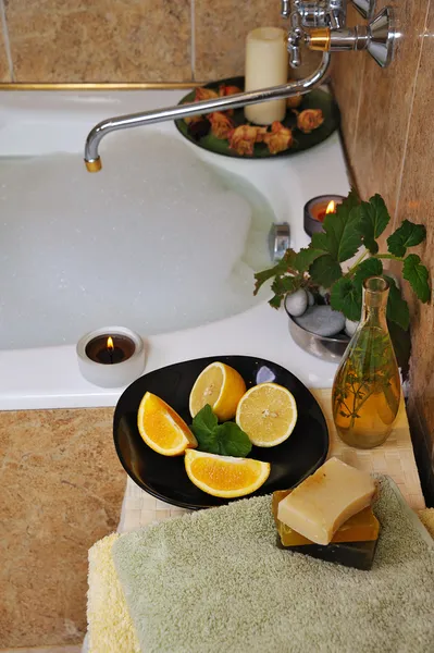 Spa in home bathroom
