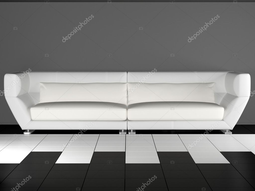 Moderne witte bank binnen — stockfoto © kosheen #4054909