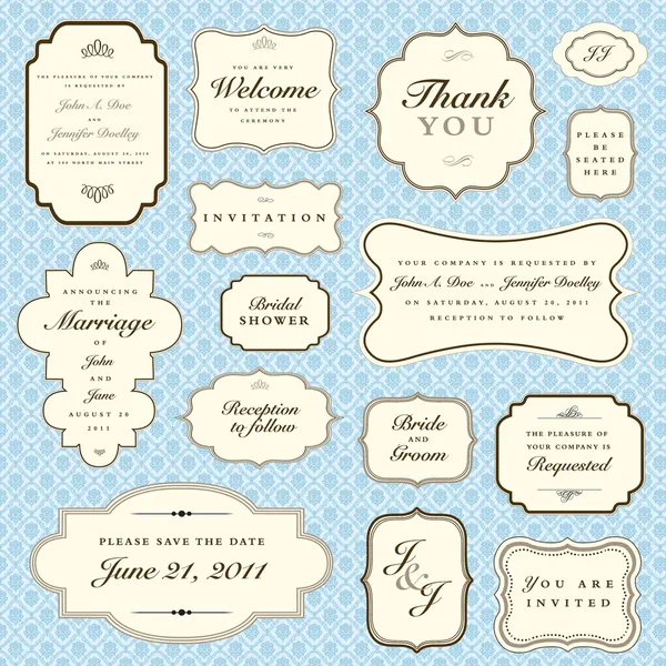 Vector Blue Pattern and Frame Set by Nathan Stitt Stock Vector