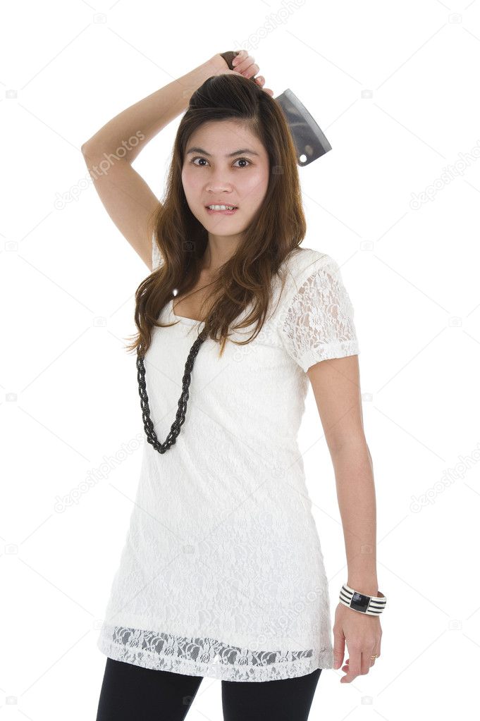 woman with knife