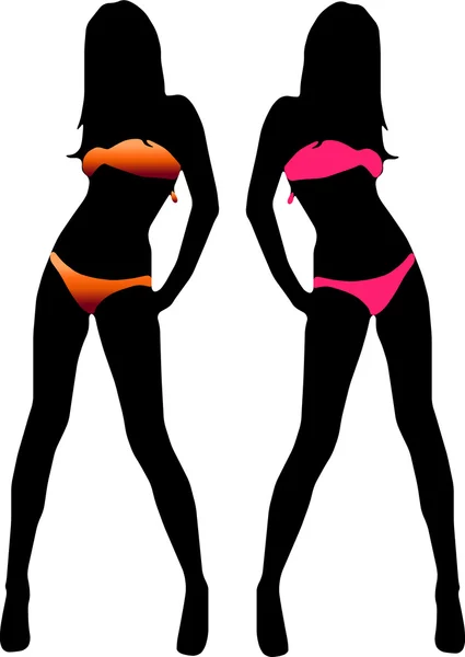 Silhouette Femme Bikini Image Vectorielle Smotrivnebo