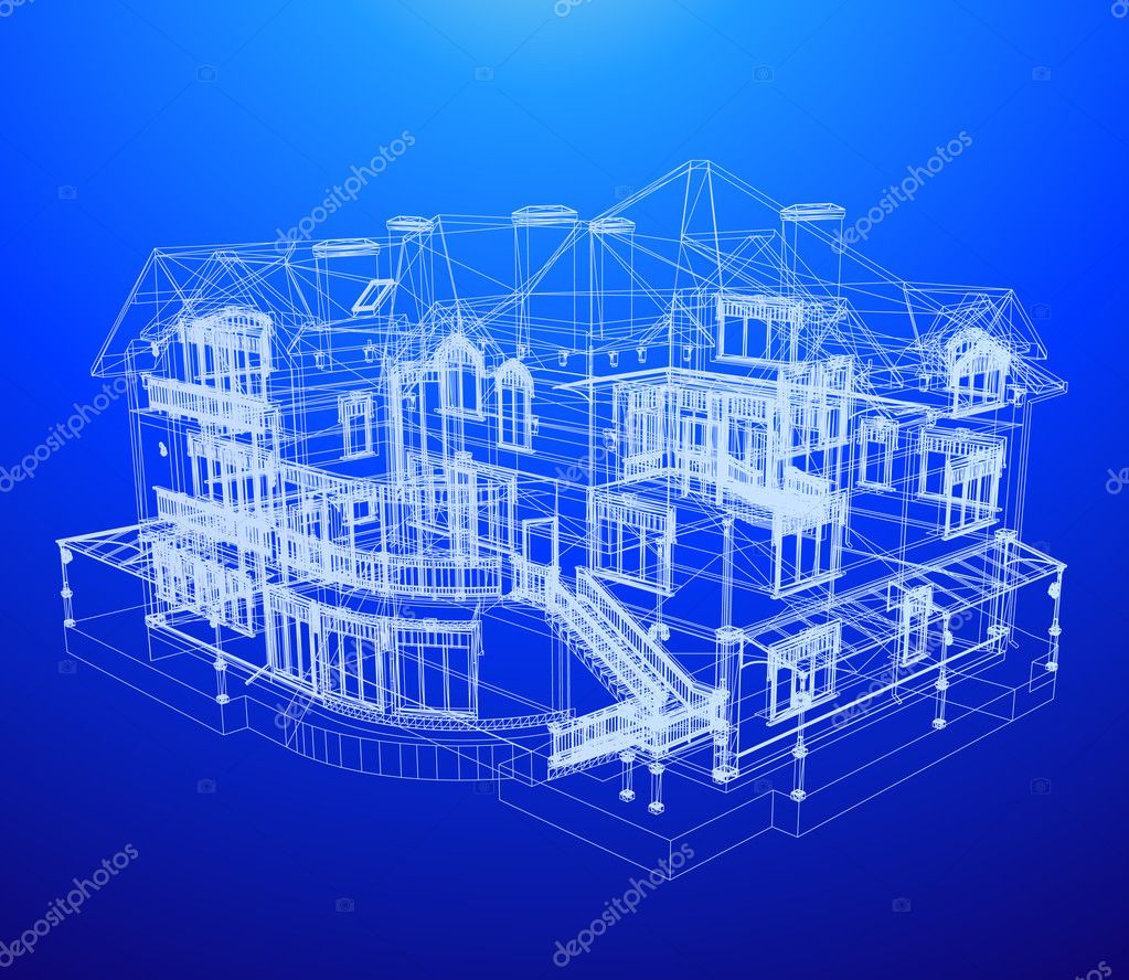 house blueprint art