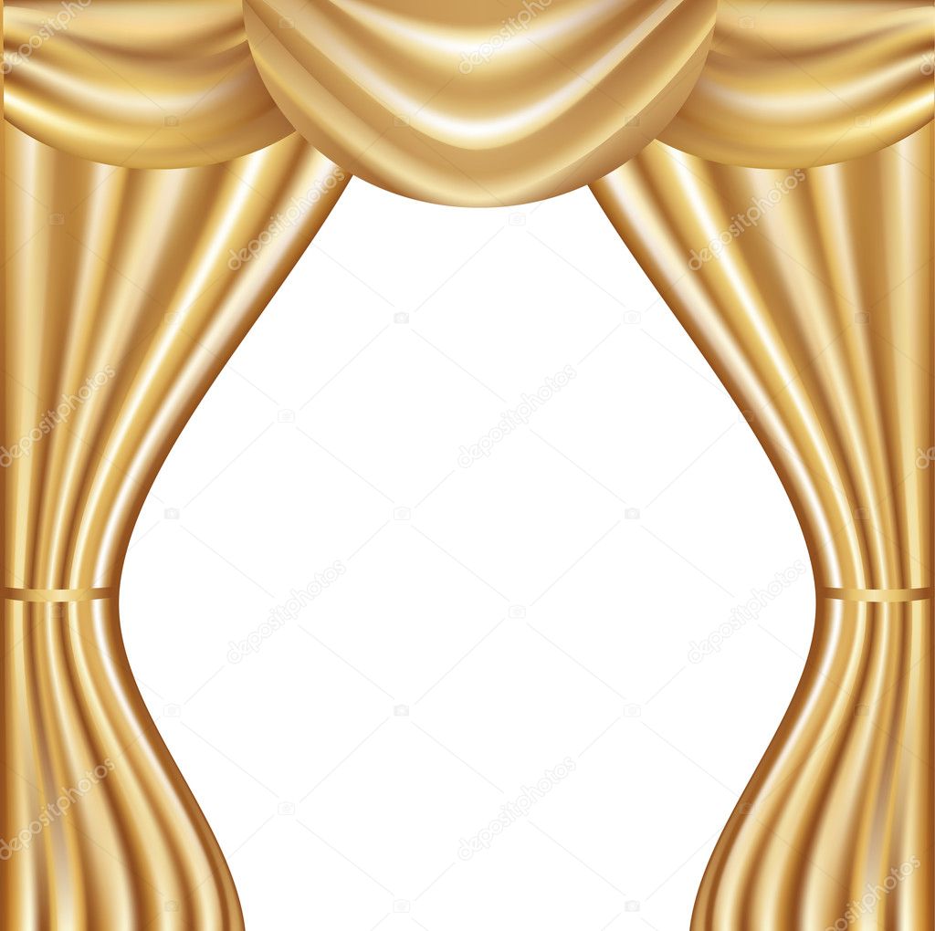 Golden Curtain — Stock Vector © adamson #4597462