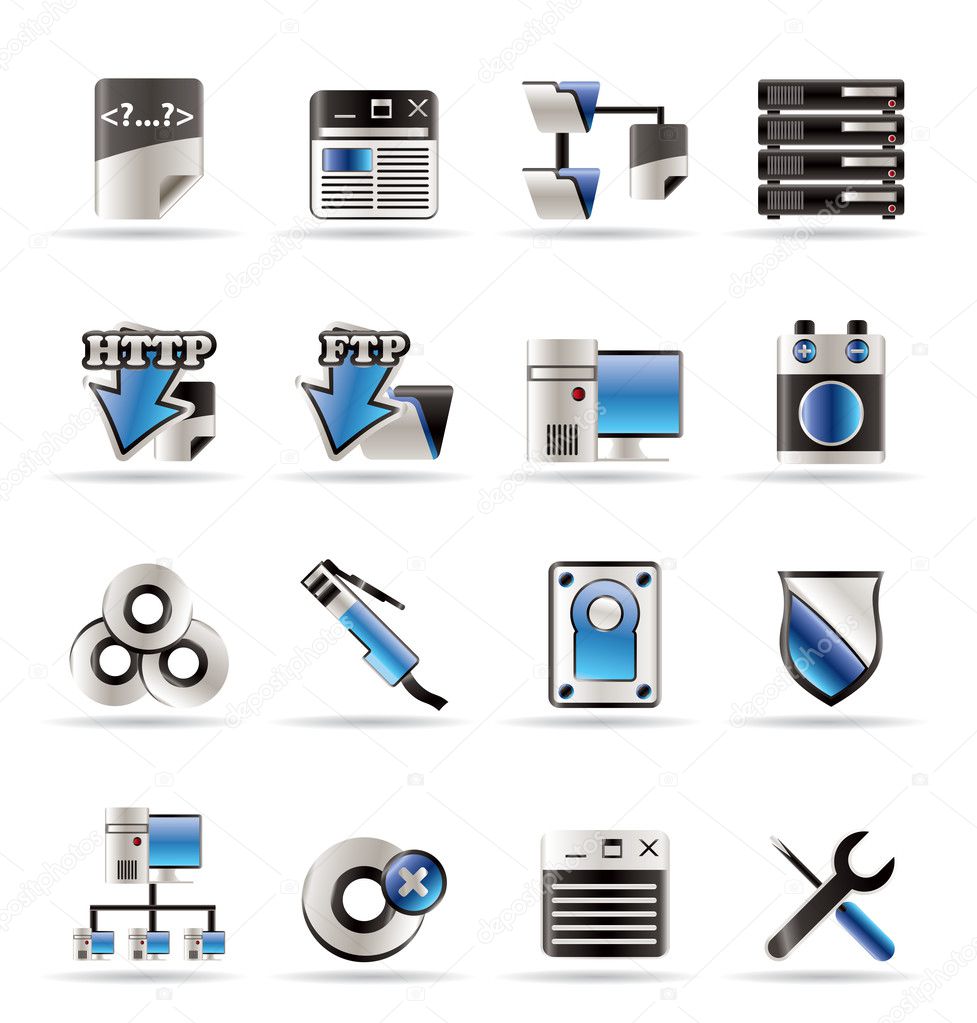 server vector icons