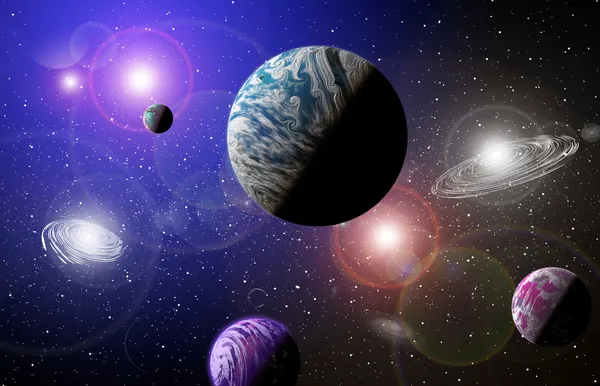Planets in space