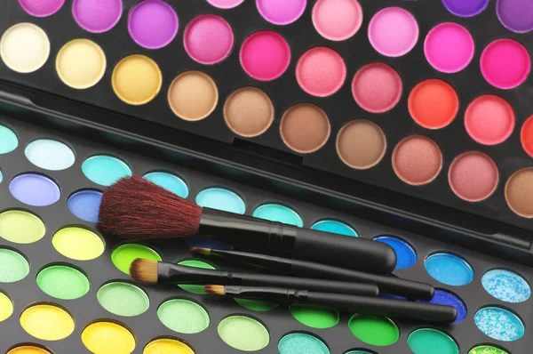 Eye shadows palette and brushes