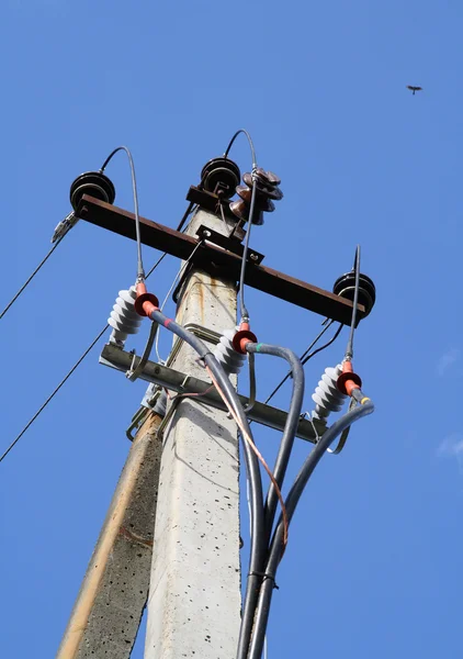Three phases of an electricity on a column