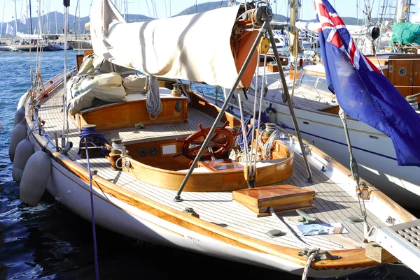 Classic Yacht in Saint Tropez France by severija kirilovaite Stock Photo