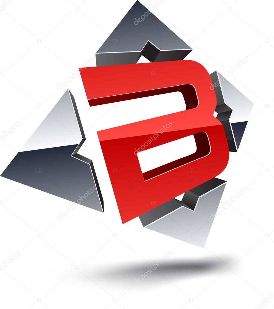 B 3d Letter. — Stock Vector © Maxborovkov #4968121