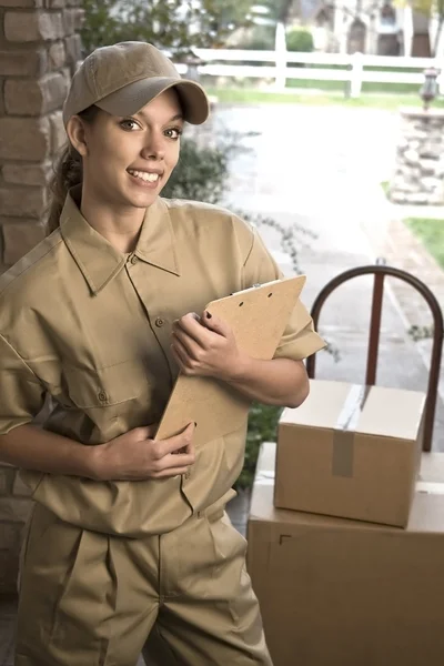Woman delivering package