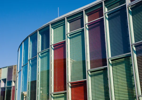 Colourful glass facade