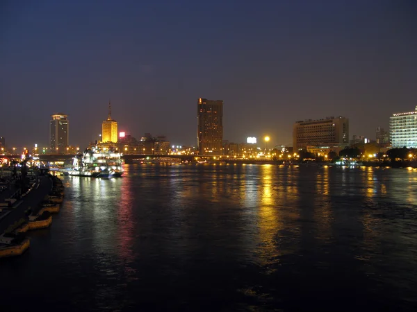 Different shots of Cairo and the river Nile at night