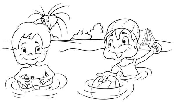 Niños bañarse — Vector de stock © dero2010 #4792473