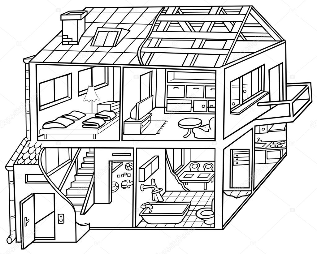Inside House Coloring Pages Coloring Pages