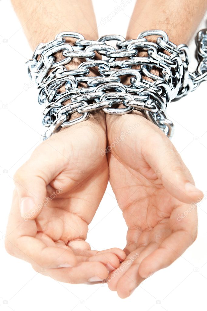 chained in