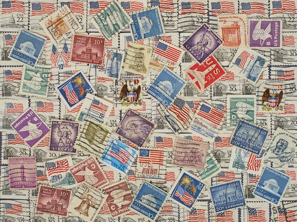 USA postage stamps. Background. – Stock Editorial Photo © Zurbagan #5126501