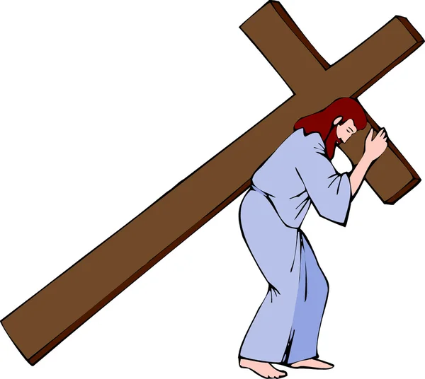 jesus on cross silhouette. Jesus Carrying Cross