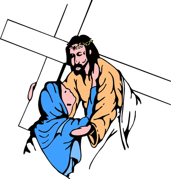 jesus on cross silhouette. Jesus Carrying Cross