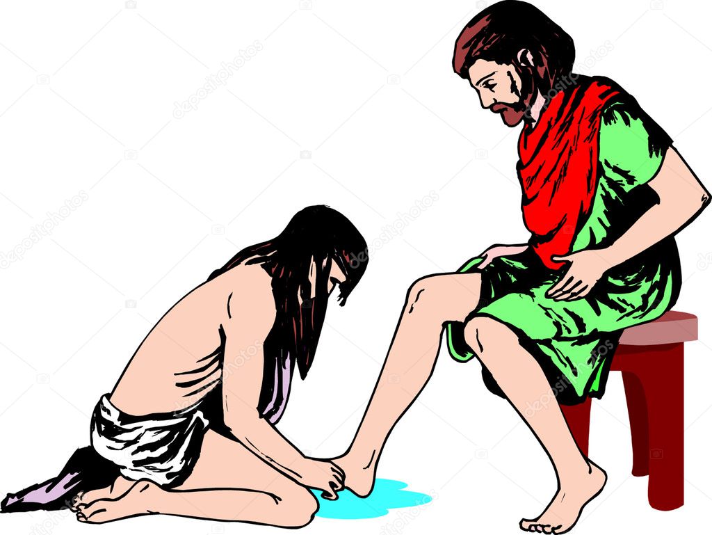 jesus washing the disciples feet clipart - photo #42
