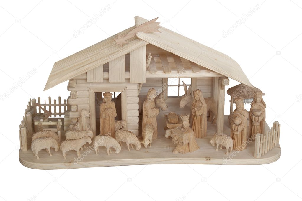 Nativity Scene Made of Wood