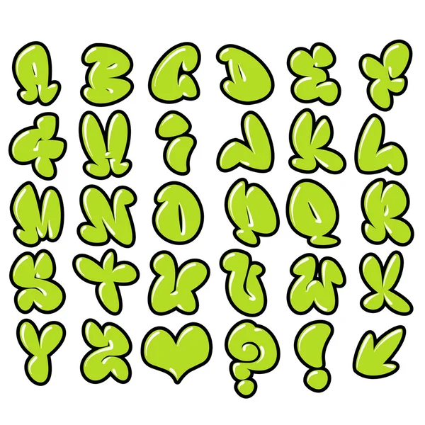 Funny Stock Photos on Funny Green Bubble Font Graffiti Alphabet     Stock Photo  4417200