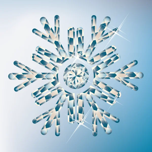 Christmas Diamond snowflake, vector illustration