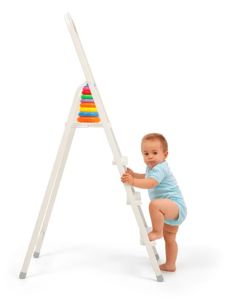 boy on ladder